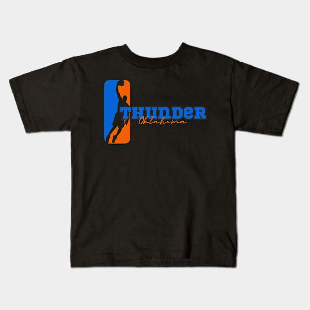 okc thunder basketball Kids T-Shirt by soft and timeless